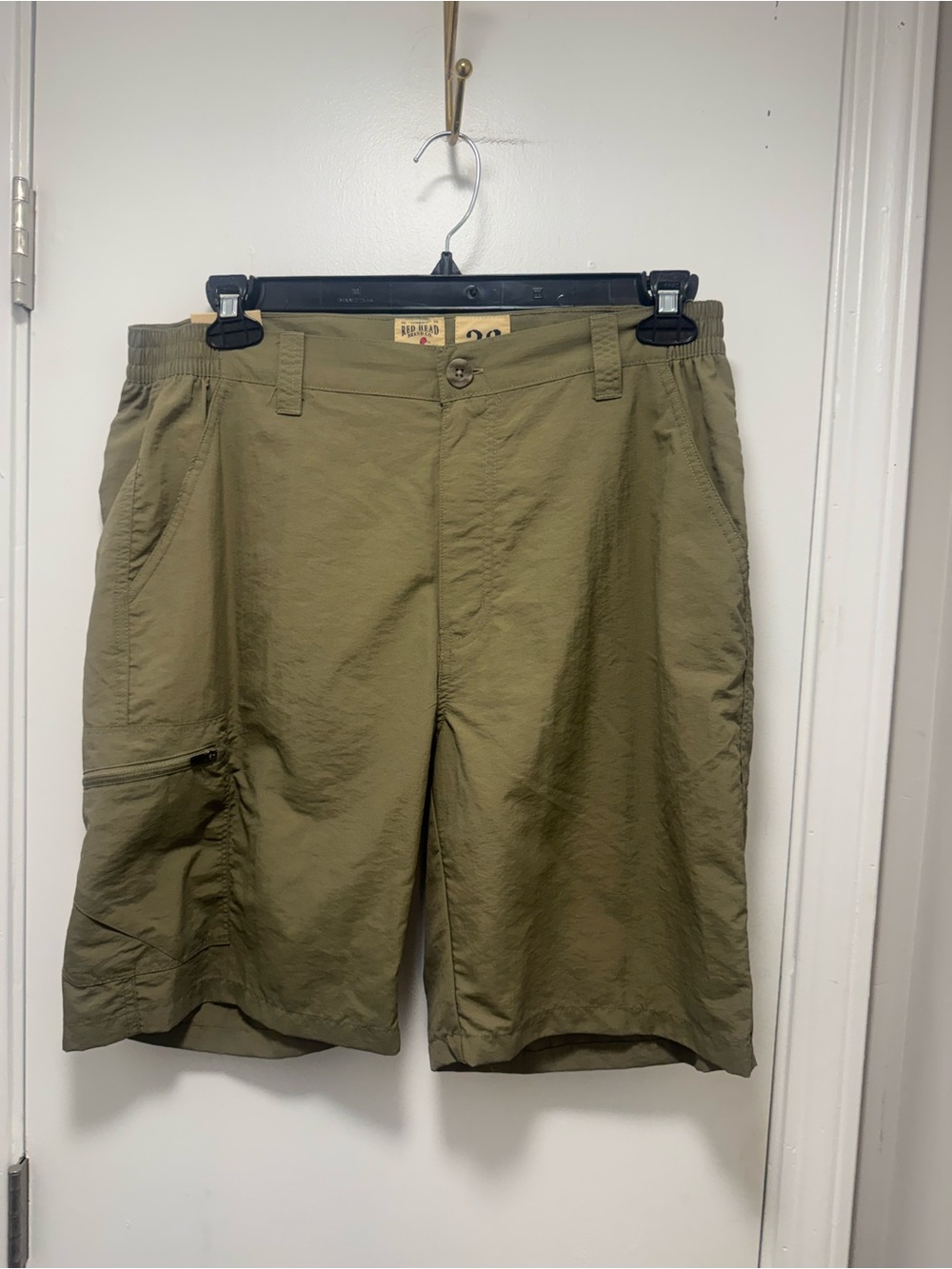 *RedHead Olive Cargo Shorts with Side Zip Pocket